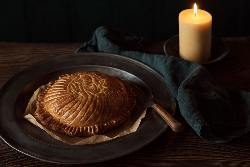 Pithivier of confit potato, Lyonnaise onion, Comté & black truffle